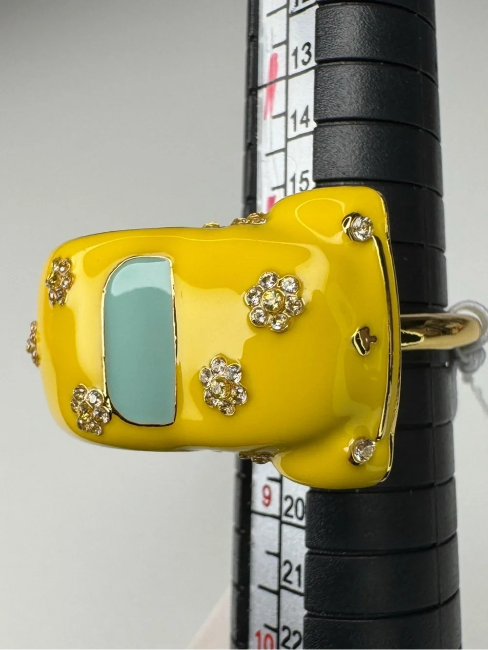 Kate Spade Off We Go Beetle Bug Yellow Car Ring Size 8 NWT